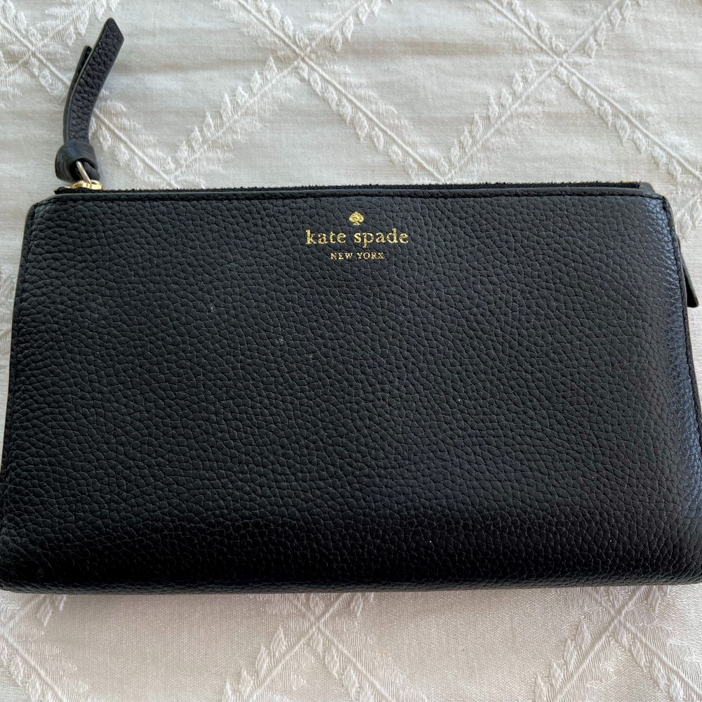 Pebbled Black Leather Kate Spade Wallet